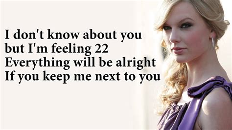 Taylor Swift - 22 Lyrics - YouTube