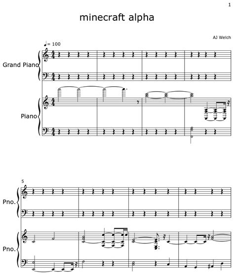 minecraft alpha - Sheet music for Piano