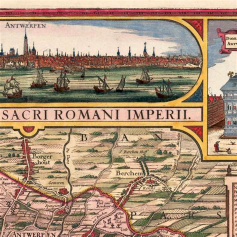 Old Map of Antwerp Belgium 1675 Vintage Map Wall Map Print - VINTAGE MAPS AND PRINTS