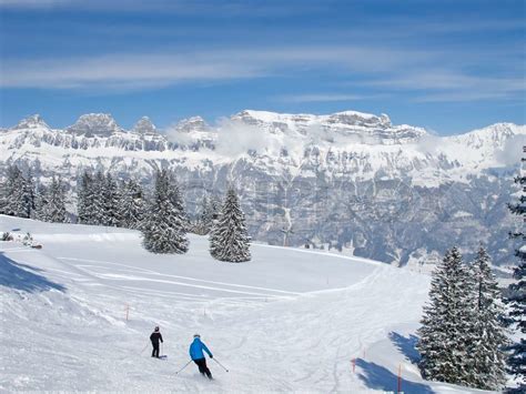 Slope on the skiing resort Flumserberg Switzerland | Stock image | Colourbox