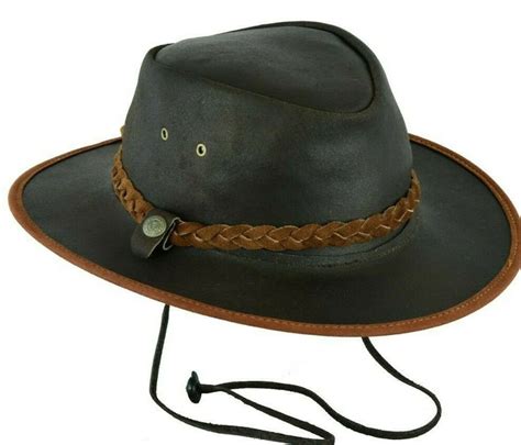 Australian Real Leather Cowboy Hat Western Aussie Style Hat | Etsy