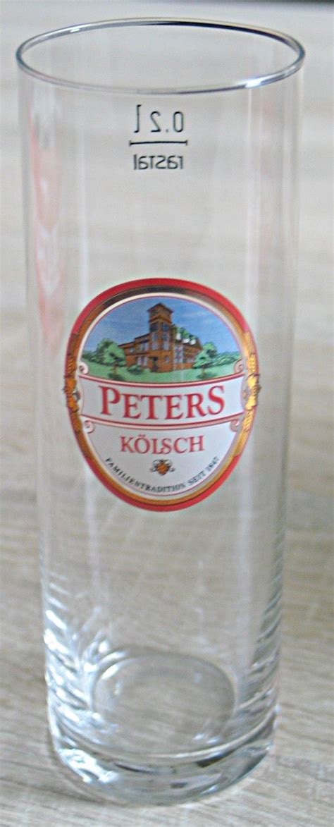 13 Peters Kolsch Cologne German Beer Glasses & Peters Kolsch Kranz Serving Tray - Germany