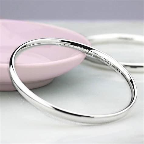 personalised chunky sterling silver bangle by hersey silversmiths | notonthehighstreet.com