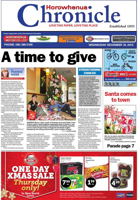 Horowhenua Chronicle 10-12-14 by Local Newspapers - Issuu