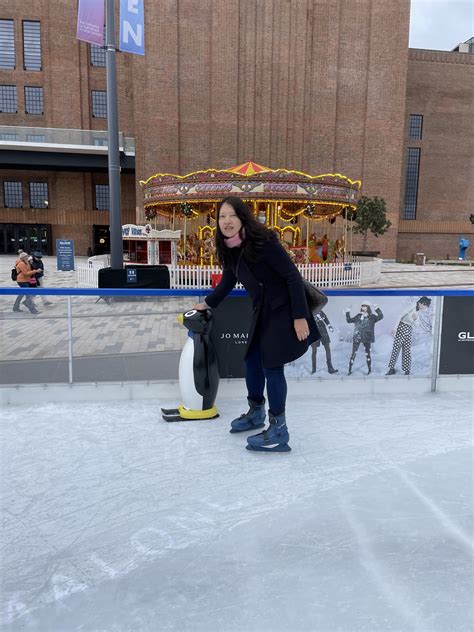 Doing a few jumps, spins, and turns at GLIDE Ice Rink Battersea – Berkeley Square Barbarian