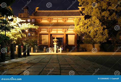 Gate of Shitennoji Temple at Night, Japan Editorial Photography - Image ...