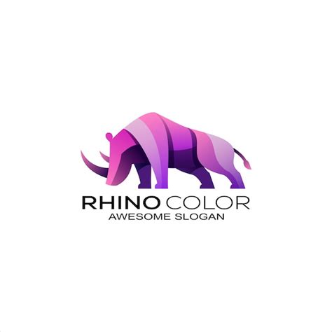 Premium Vector | Rhino gradient colorful logo design