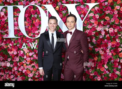 Todd Spiewak and Jim Parsons arrive on the red carpet at the 72nd Annual Tony Awards at Radio ...