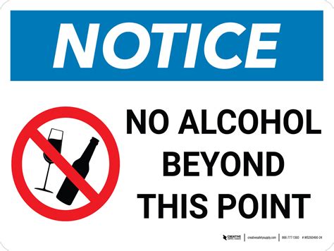 No Alcohol Beyond This Point Sign Printable - Printable Word Searches