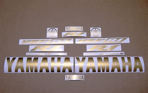 Matte (satin) golden logo decals set for Yamaha YZF R1 02-03 - Moto ...