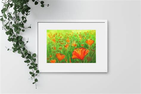 Field of Poppies – Original Watercolor Painting – Artist Gunja