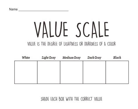 Value Scale Worksheet Art Worksheets, Printable Worksheets, Printables ...