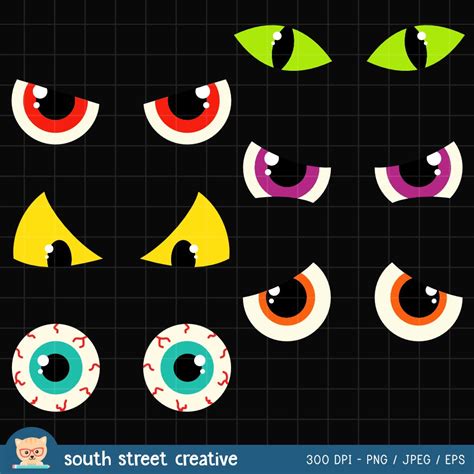 SALE Spooky Eyes Halloween Creepy Cute by SouthStreetCreative