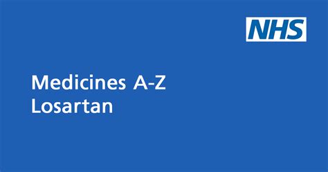 Losartan: medicine to treat high blood pressure - NHS