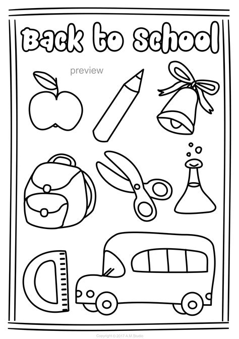 Back to School Coloring Pages | School coloring pages, Coloring pages ...