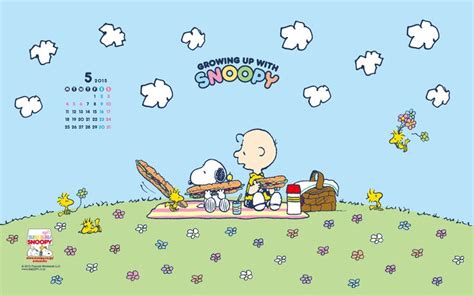 『すくすくスヌーピー』5月の壁紙を公開しました！ // snoopy.co.jp | Snoopy wallpaper, Peanuts ...