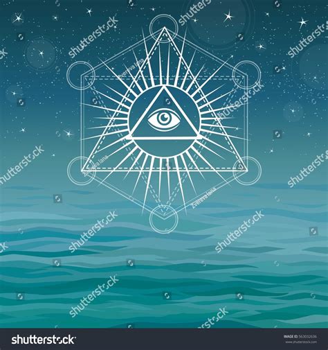 Underwater Pyramids Bermuda Triangle Sacred Geometry Stock Vector (Royalty Free) 563032636