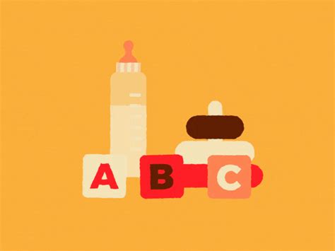 Baby bottle and baby toys by Aurélien Jeanney on Dribbble