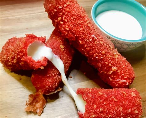 Flaming Hot Cheeto's Mozzarella Sticks : r/FoodPorn