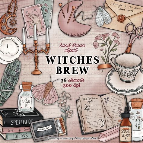 Halloween Clipart Kit Witches Brew Digital Clipart Kit | Etsy