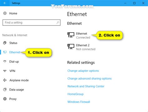 Network & Sharing Ethernet Connection - Set as Metered or Unmetered in Windows 10 - Windows 10 ...