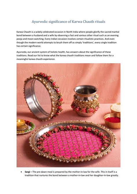 Ayurvedic significance of Karwa Chauth rituals by Karva Chauth - Issuu