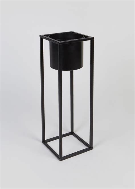 Tall Metal Planter (50cm x 15cm x 15cm) – Black | Metal planters, Tall ...