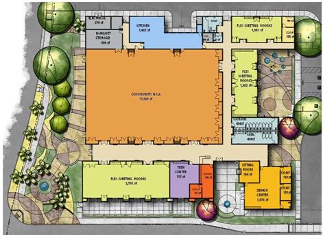 sample floor plan | Recreation centers, Convention center design ...