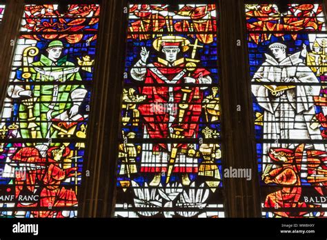 England, Kent, Canterbury, Canterbury Cathedral, Stained Glass Window ...