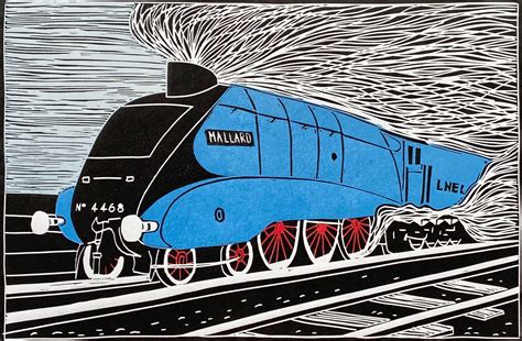 The Mallard Train. Limited Edition Handmade Lino Cut Print. | Etsy