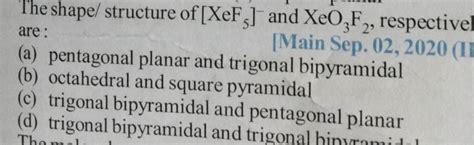 Octahedral Molecular Geometry Of Xef5