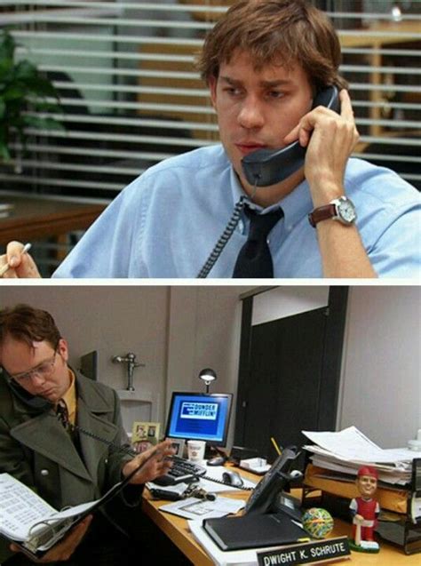 Jim pranks Dwight The Office | John krasinski, Practical jokes, Movie stars