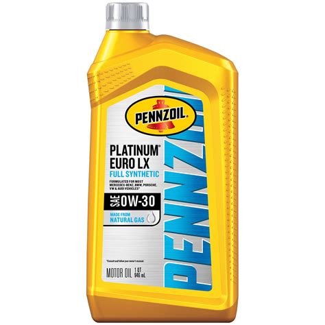 Pennzoil Platinum Euro LX 0W-30 Full Synthetic Motor Oil, 1 Quart - Walmart.com - Walmart.com