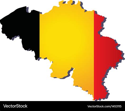 Belgium Map With Flag