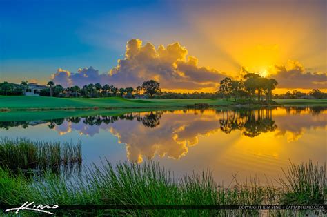 Mirasol Country Club Sunrise at Golf Course Lake | HDR Photography by Captain Kimo