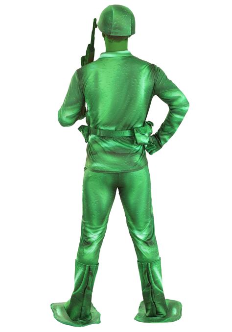 Plastic Green Army Man Costume for Adults