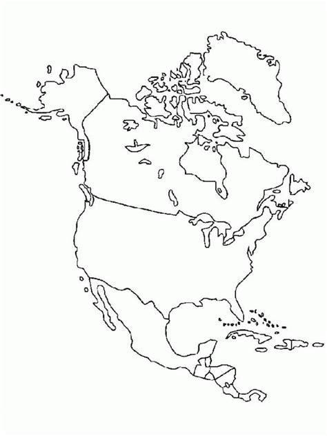 Printable Map North America