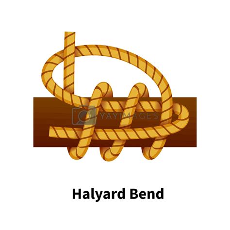 Halyard Bend sea knot. Bright colorful how-to guide on white by Evgeny89 Vectors & Illustrations ...