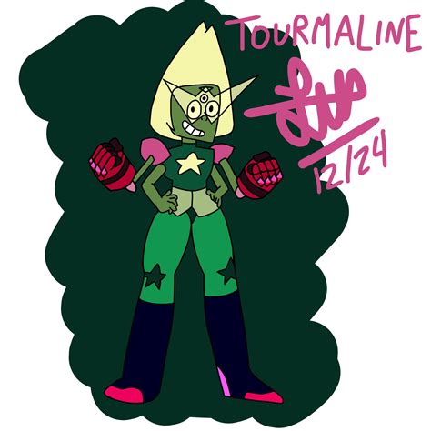 I drew a fusion of Garnet and Peridot. Her name is Tournaline. Follow ...