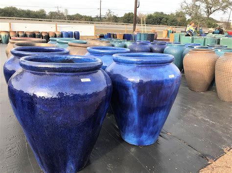 Container Garden with Large Ceramic Pots Austin - Ten Thousand Pots | Large ceramic planters ...
