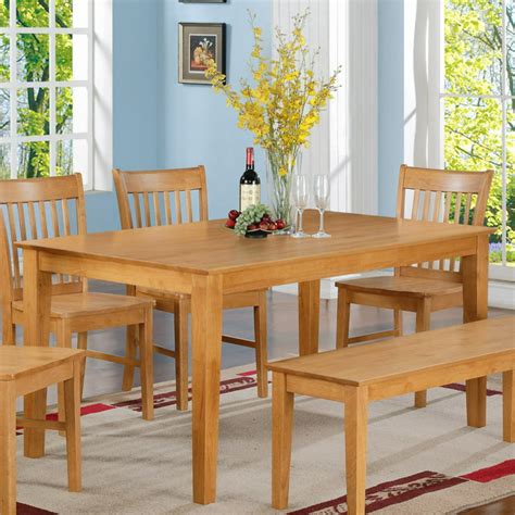 East West Furniture Capri Solid Wood Top Rectangular Dining Table ...