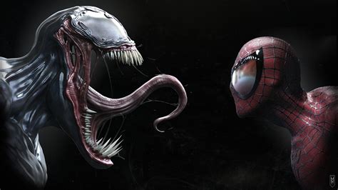 Fondos de pantalla Venom y Spider-Man, cara a cara, superhéroes ...