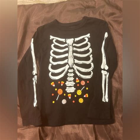 The Children's Place | Shirts & Tops | Halloween Skeleton Shirt Glow In The Dark | Poshmark