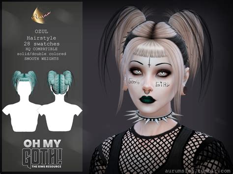 The Sims Resource - Oh My Goth - Ozul Hairstyle