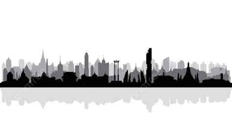 Bangkok City Skyline Silhouette Background Bangkok Tradition Illustration Vector, Bangkok ...