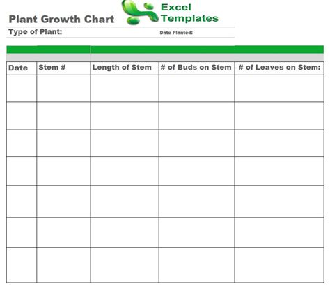 Plant Growth Chart | Plant Growth Chart Template