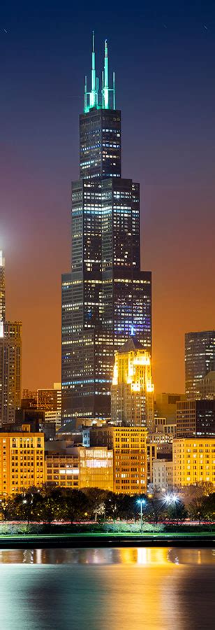 Willis Tower Sears Tower Chicago Sunset - Lewis Carlyle Photography