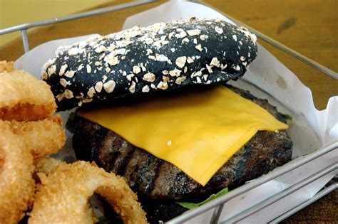 DUDE FOR FOOD: Black on Black: Brothers Burger's Black Angus Burger on a Black Bun