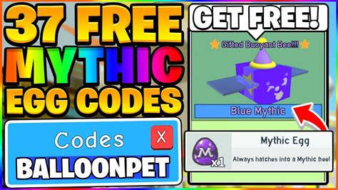 ALL 37 FREE MYTHIC BEE EGG CODES IN BEE SWARM SIMULATOR! Roblox - YouTube