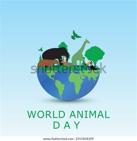 World Animal Day Poster Green Silhouettes Stock Vector (Royalty Free) 2251828309 | Shutterstock